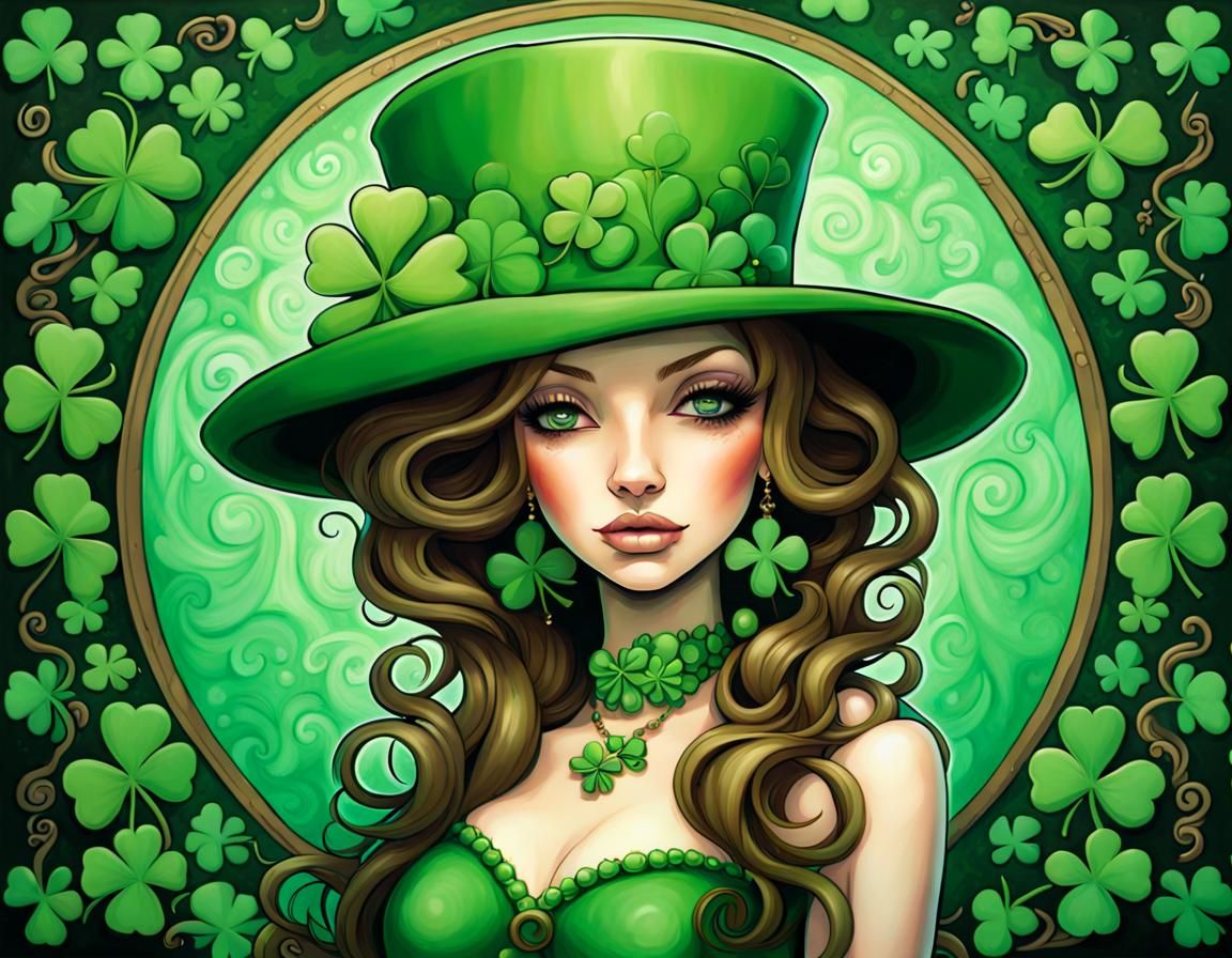 The Shamrock Lady - AI Generated Artwork - NightCafe Creator