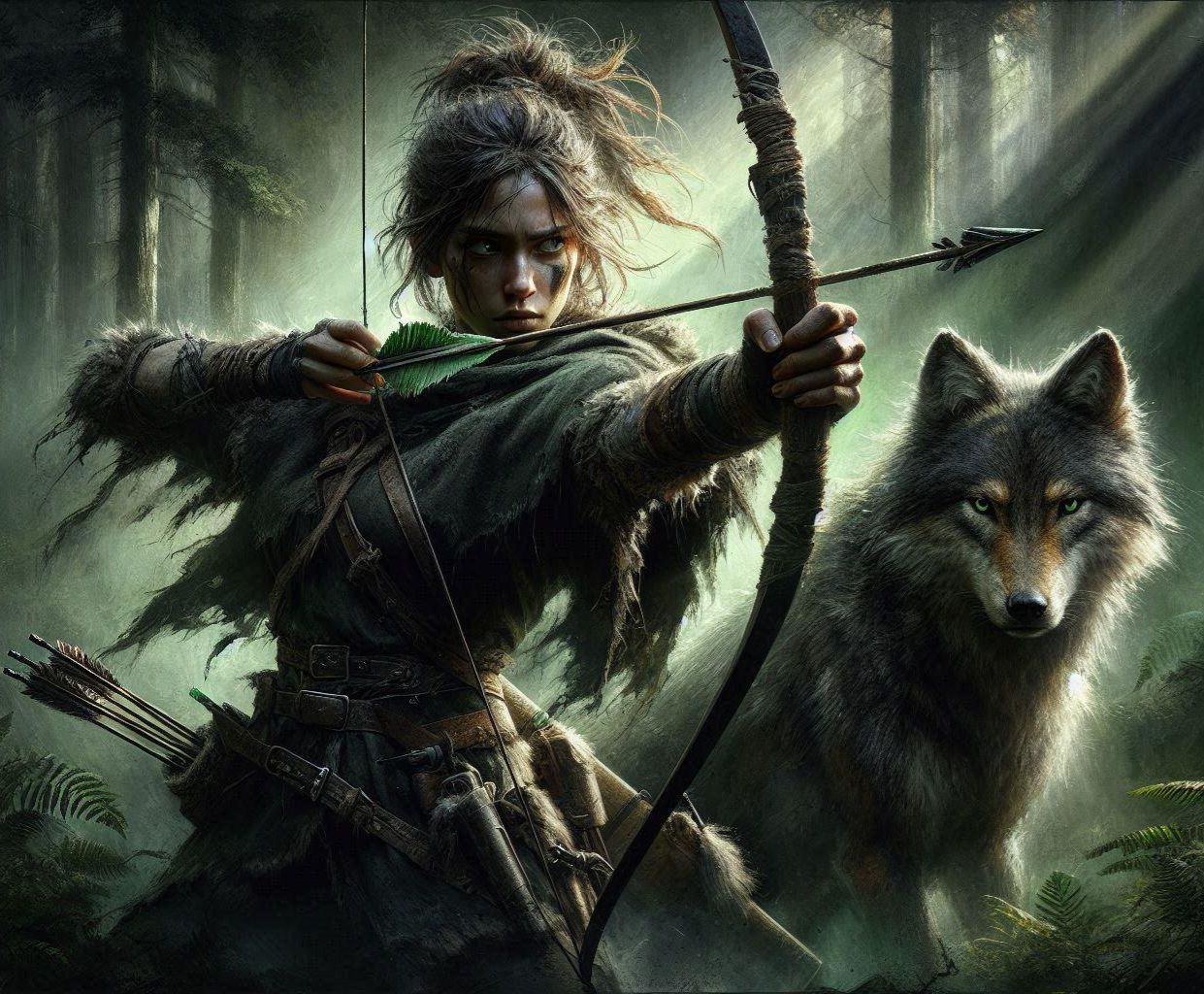 Archer with Wolf  by @Geetha