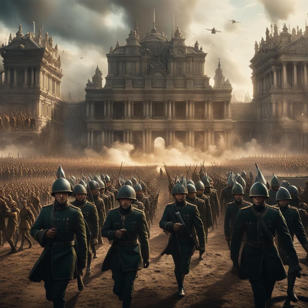 Army Marching - AI Generated Artwork - NightCafe Creator