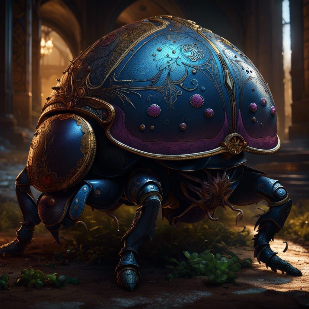 A Fabergé Egg	Styled Dung-beetle