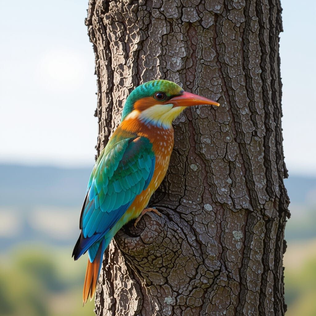 Vibrant Parrot on Swiss Alpine Tree