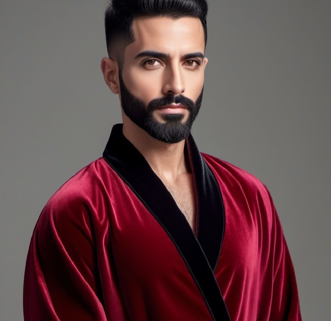 A handsome man  with a perfect beard