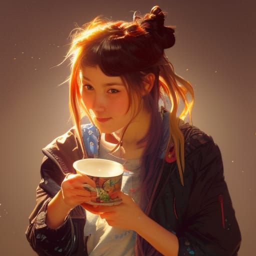 Punky Brewster eating Ramen