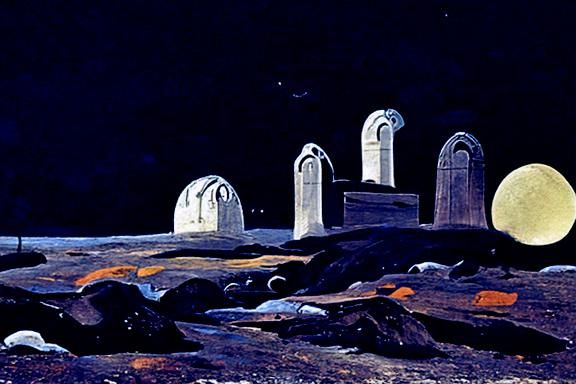 moonlit graveyard