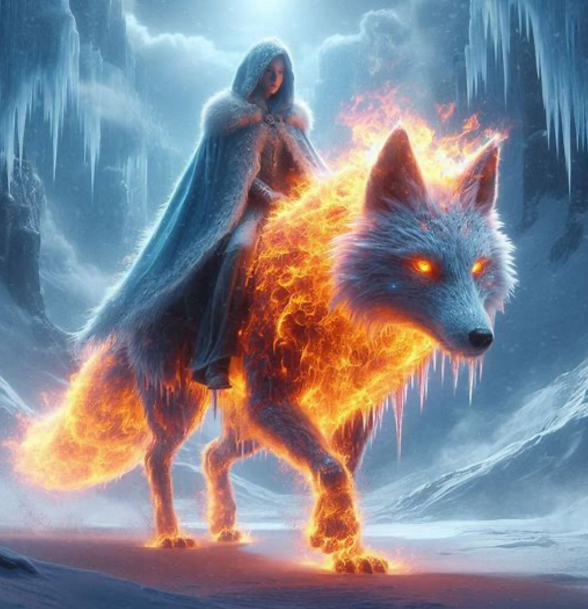 Walking through the ice cave