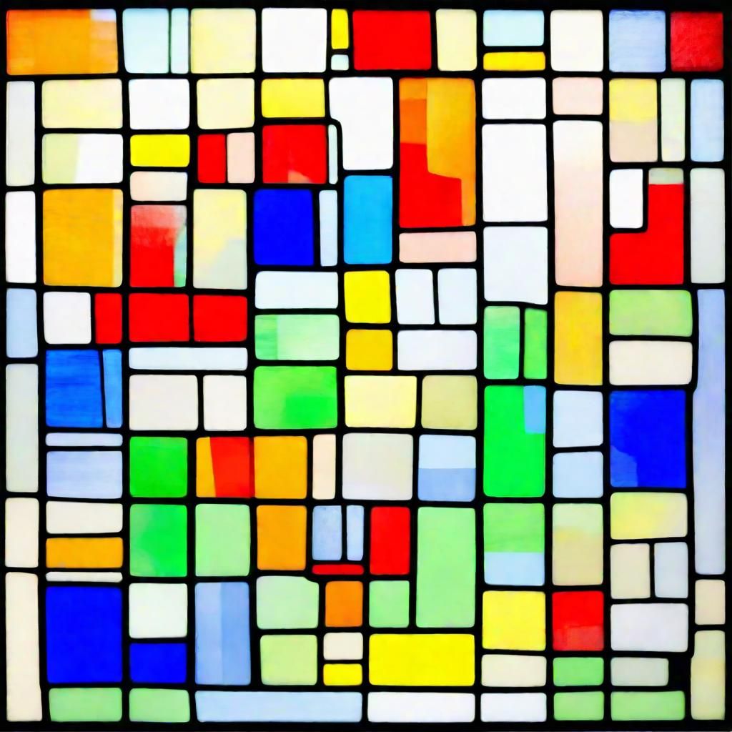 Create far better world on stained glass Stained glass by Piet Mondrian ...