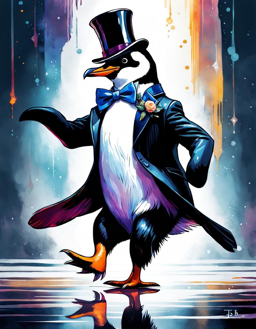a tapdancing penguin AI Generated Artwork NightCafe Creator