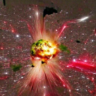 Explosion in Space that destroys earth