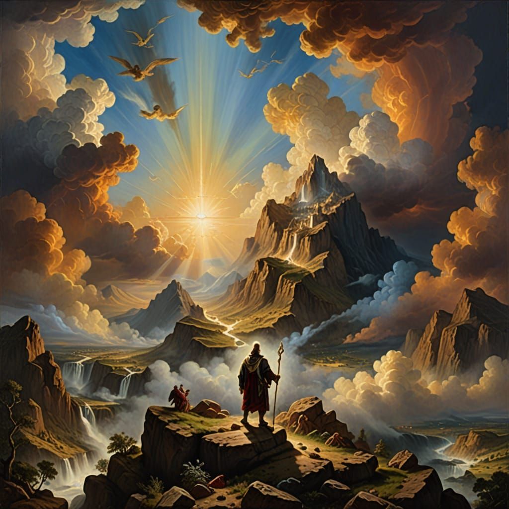 Moses on Mount Sinai: A Baroque Masterpiece of Divine Revela...