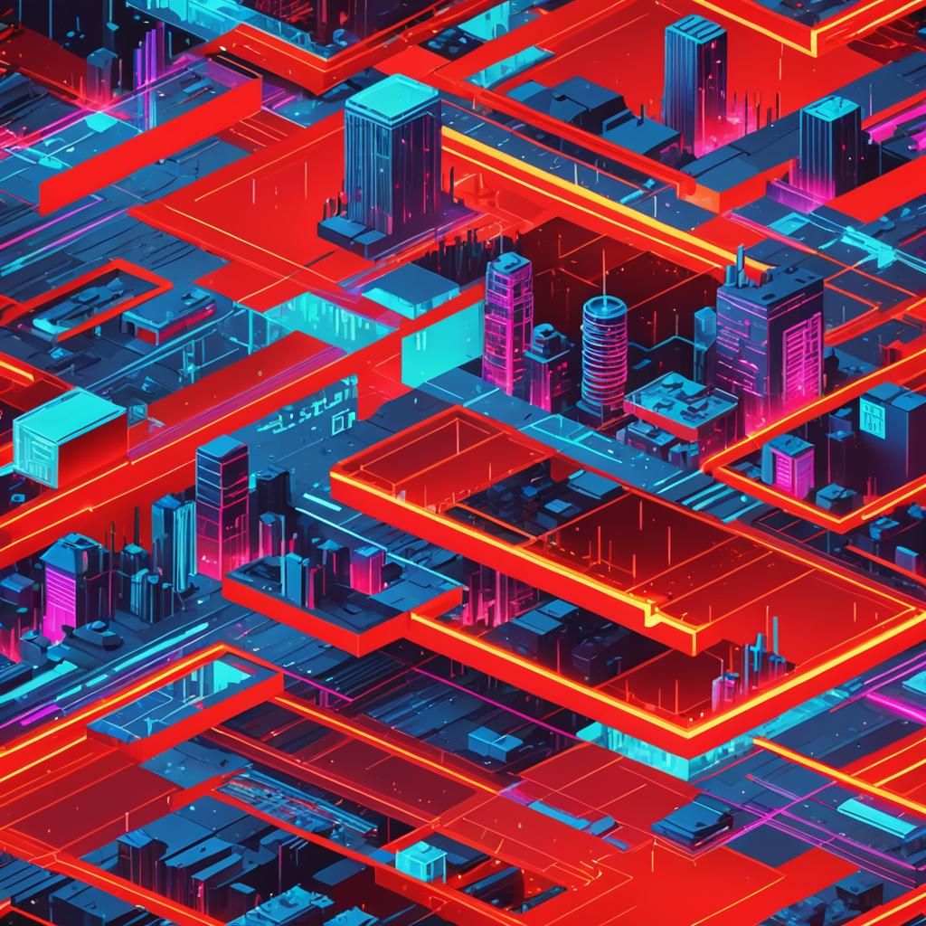 Dystopian post-apocalyptic pixelated neofuturistic look less...