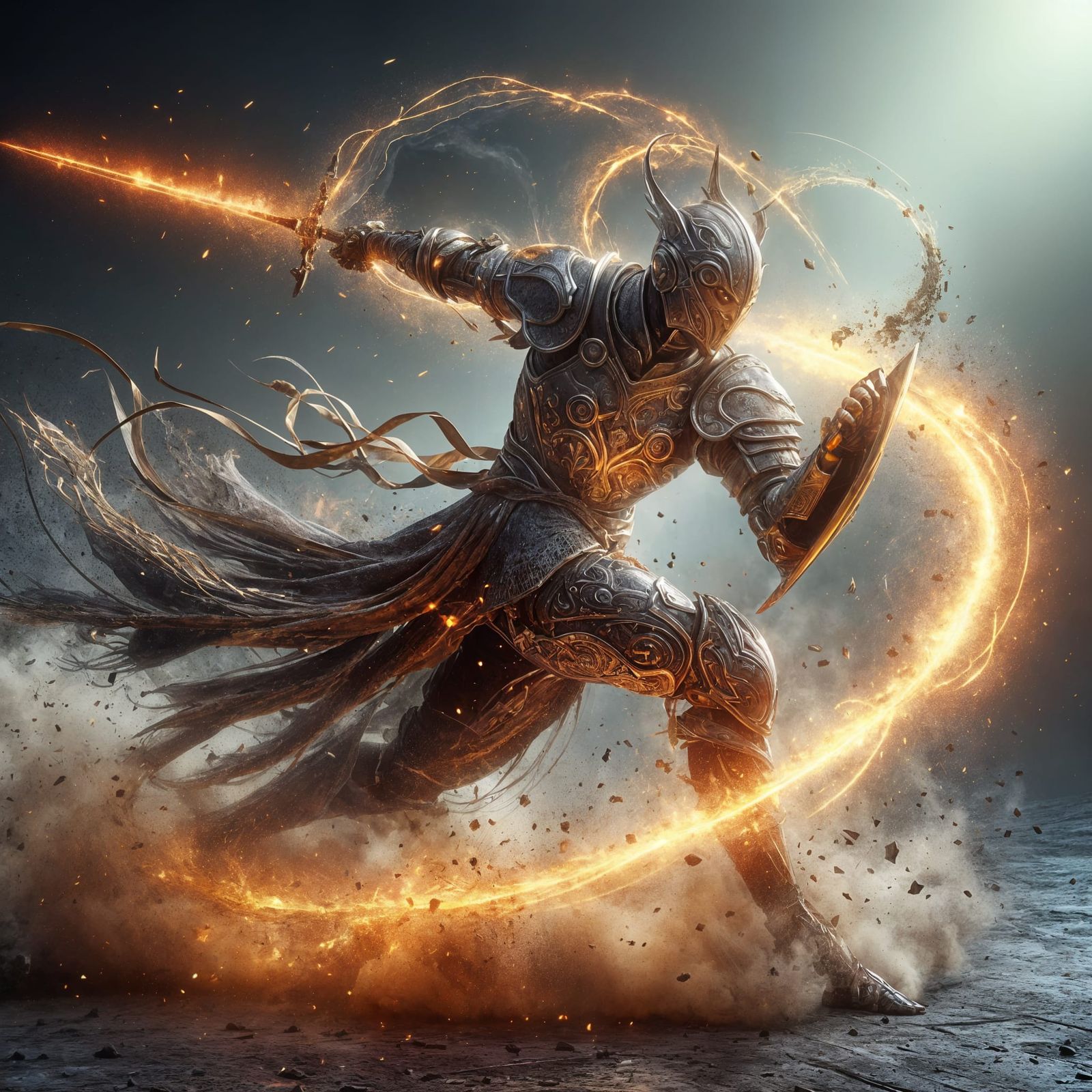 Knight performing an energy attack (Uploaded)