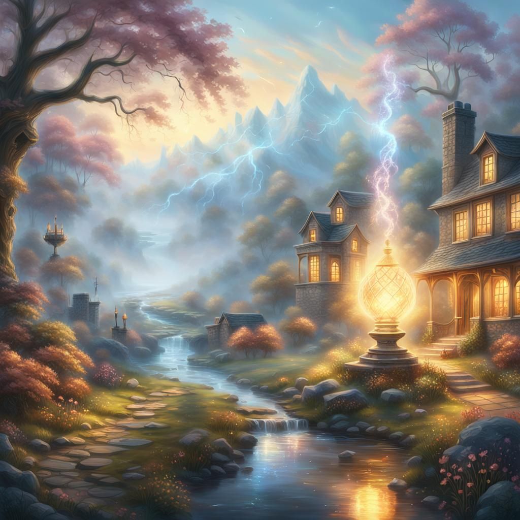 Ethereal Fantasy Art: Glowing Magic in Mist