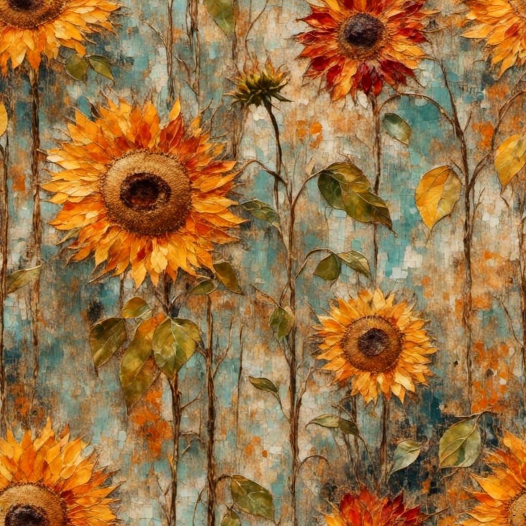 Sunflower Oil Painting in Impressionist Style