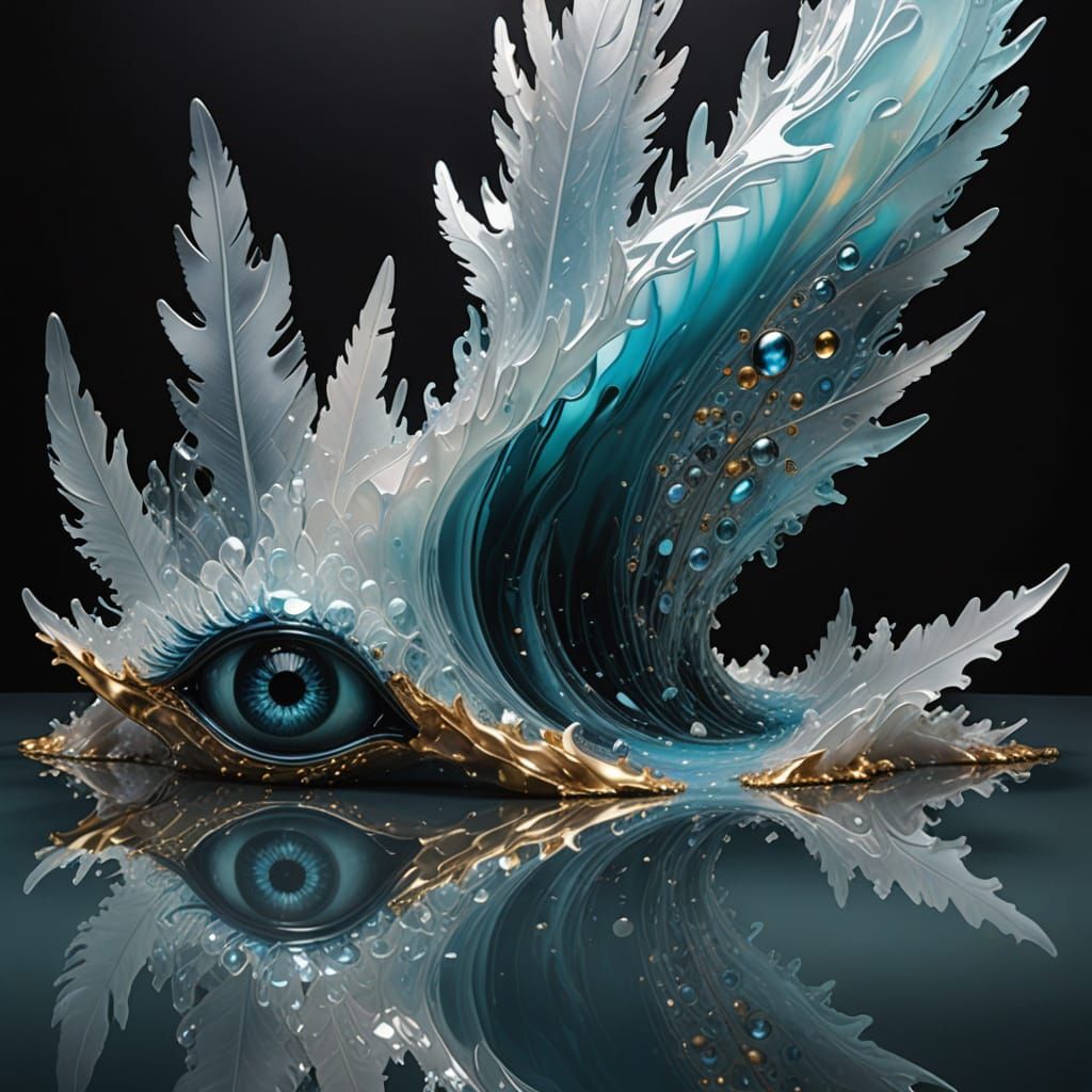 "Visualize a surreal, abstract sculpture that seems to materialize from the depths of a vivid dream. ...  by @JuiceBox