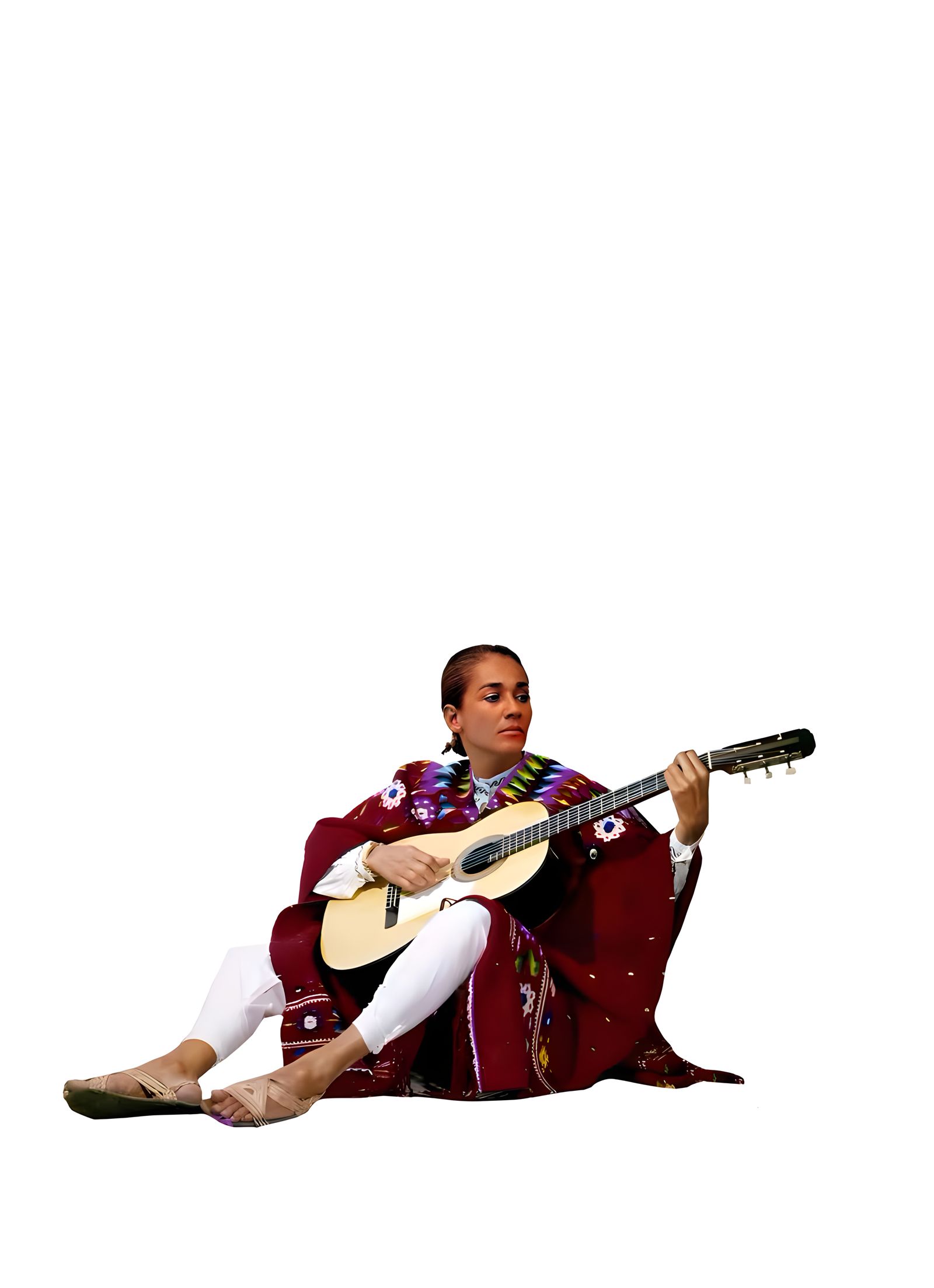 Chavela Vargas playing guitar