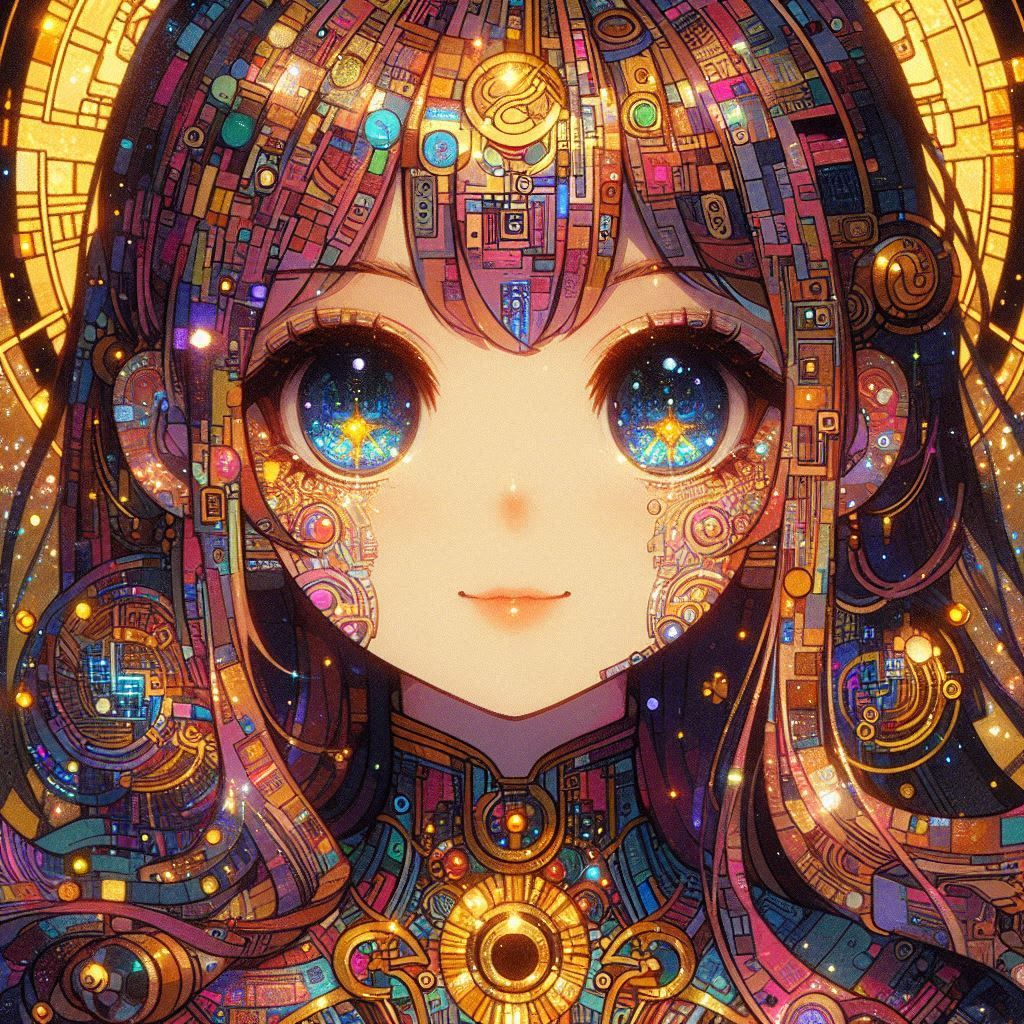 (gustav klimt style:2.5) (80s anime style:1.5) (irish expres...