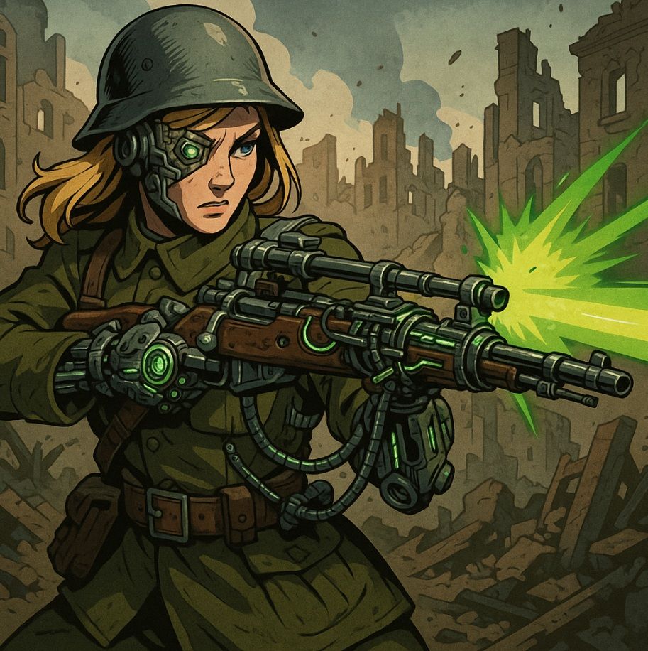 Cyborg soldier soviet girl