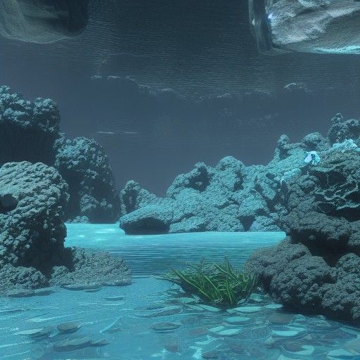under water