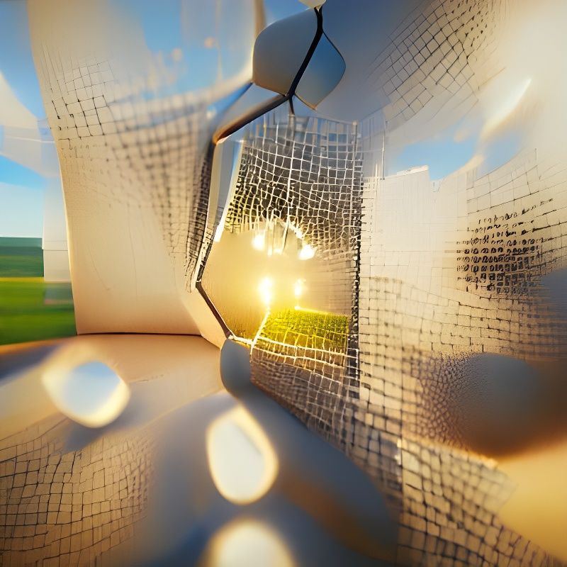 Light through a humongous window in the middle of a field