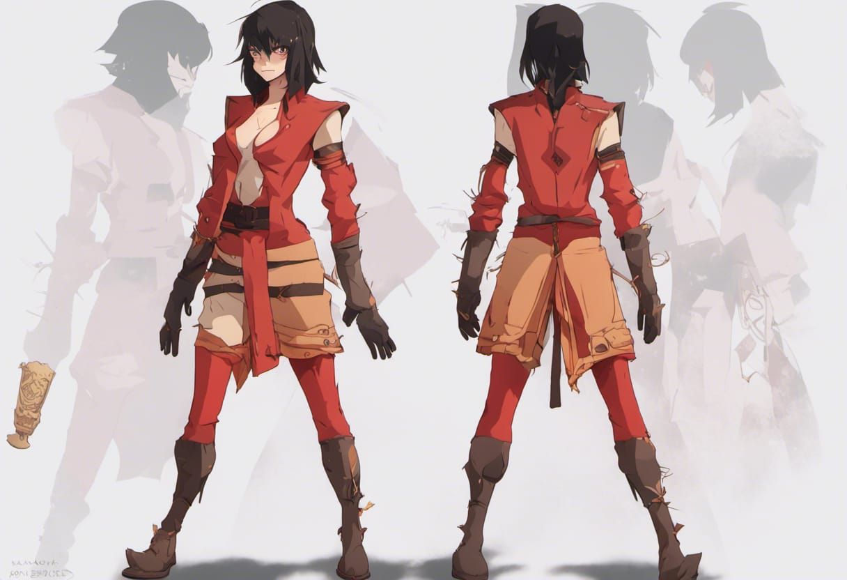 Koyasha from Mace The Dark Age, character design sheet, animé AI