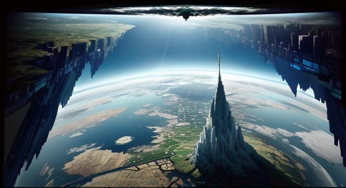 broken landscape; topsy turvy; the whole wide world; globe; ...