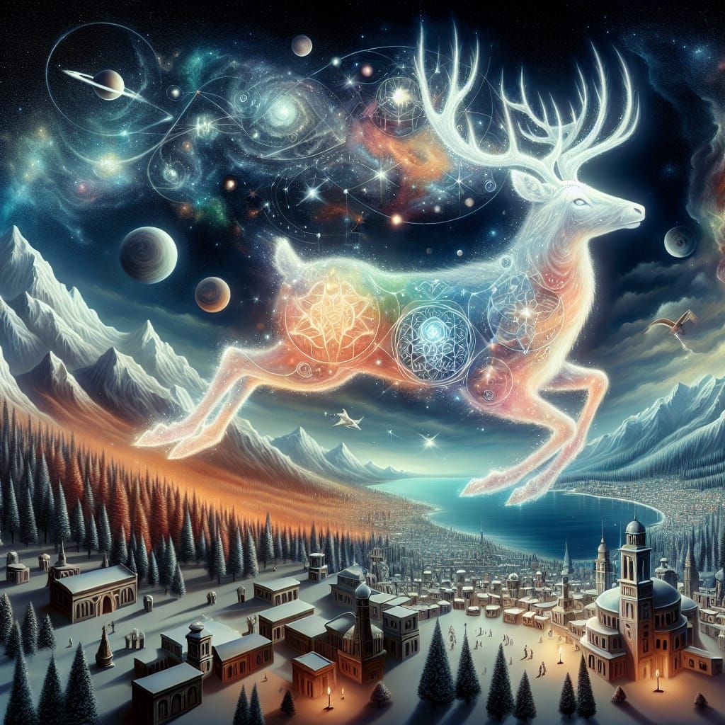 Realistic, ethereal, wonder deer (7 likes)  by @Medi