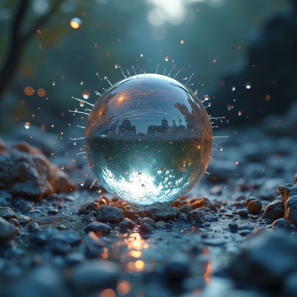 A glass marble being shattered by bullet, viewed in superslowmotion  by @BTMO