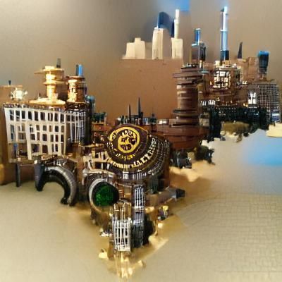 The city of power built in a steampunk theme