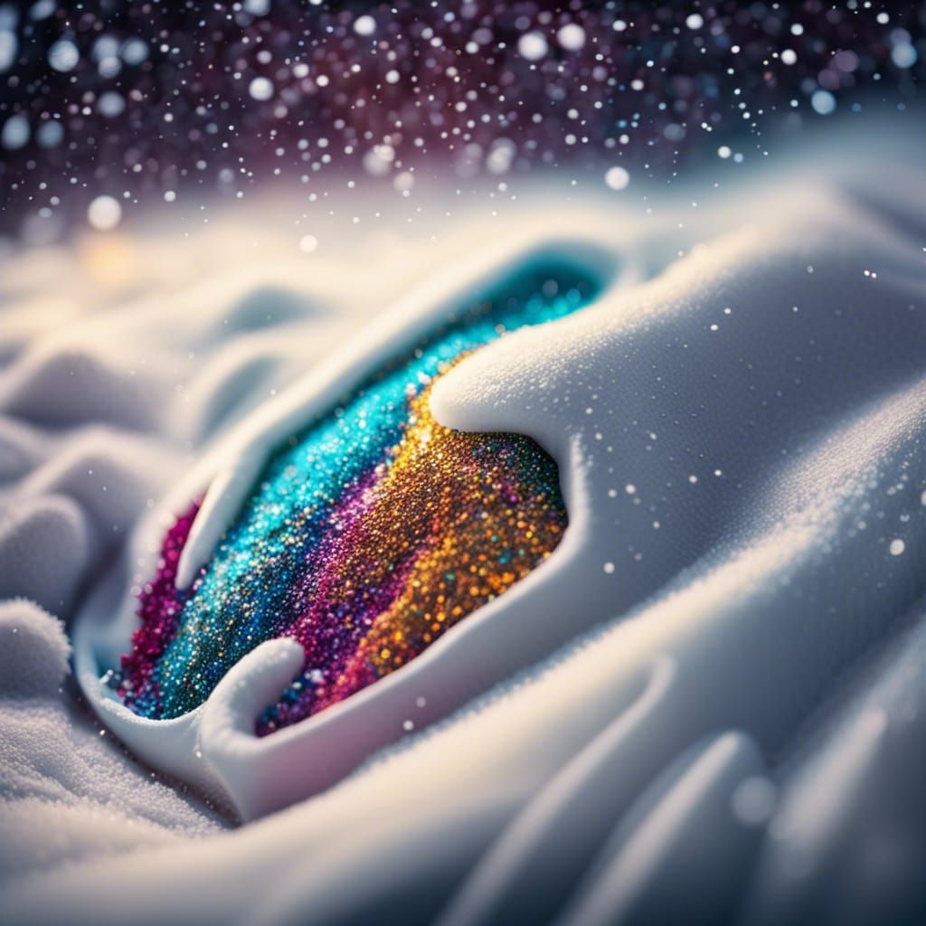 Snow blanket with colourful glitter
