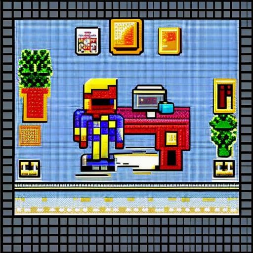 8Bit Office Space Game AI Generated Artwork NightCafe Creator