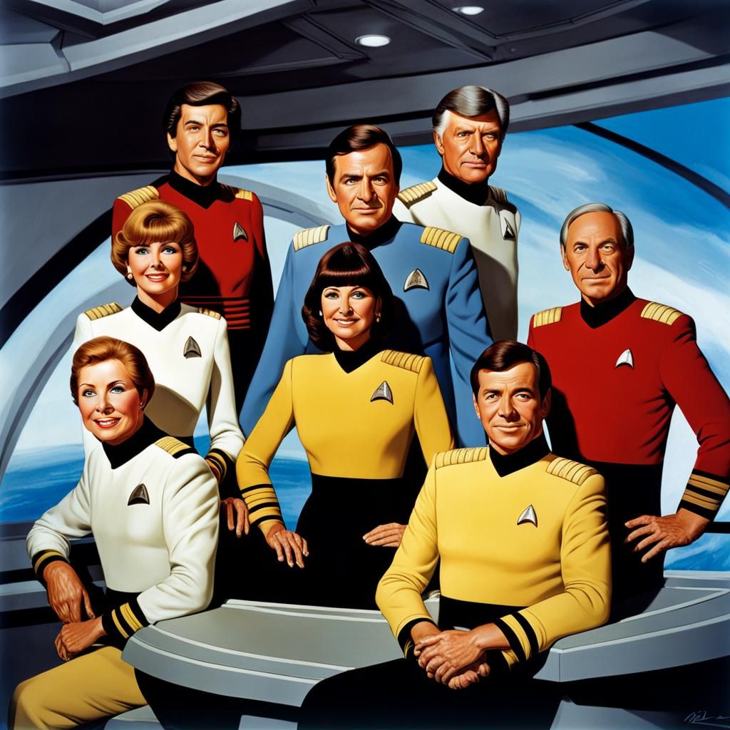 The cast of Gilligans Island as Star Fleet crew on the bridge of the ...