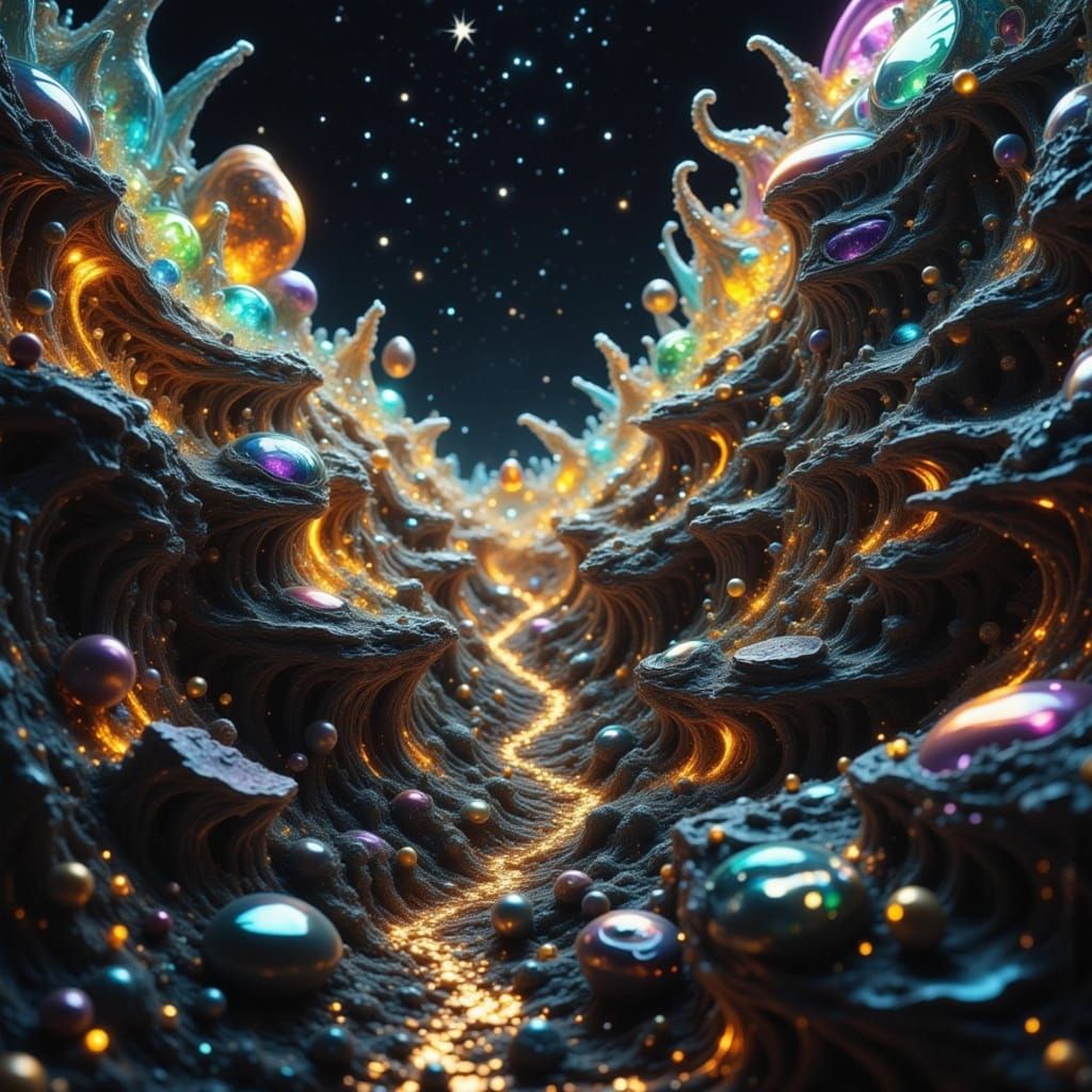 Alien Sky Landscape in Gothic Art Style