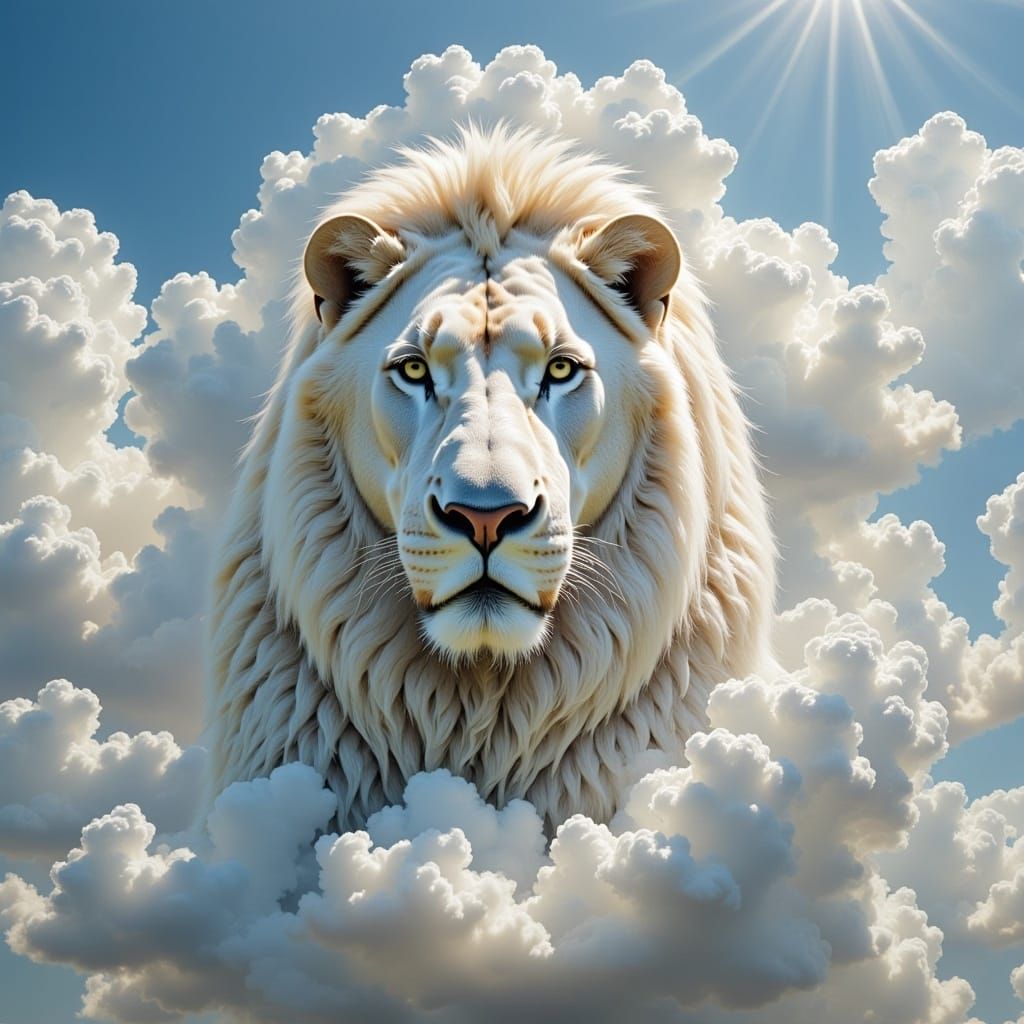 <lora:Holy FluxaMOly:1.0> A lion made of clouds