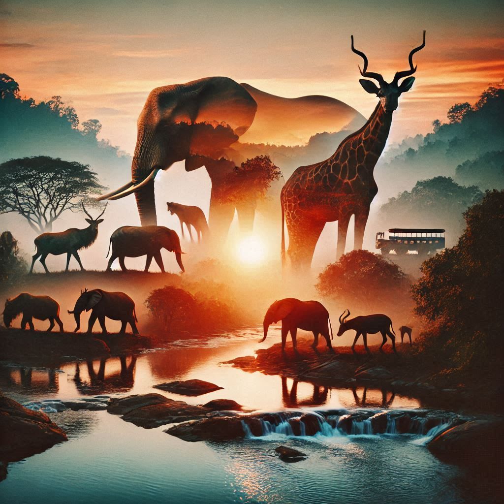 double exposure beautiful fantasy portrait landscape..