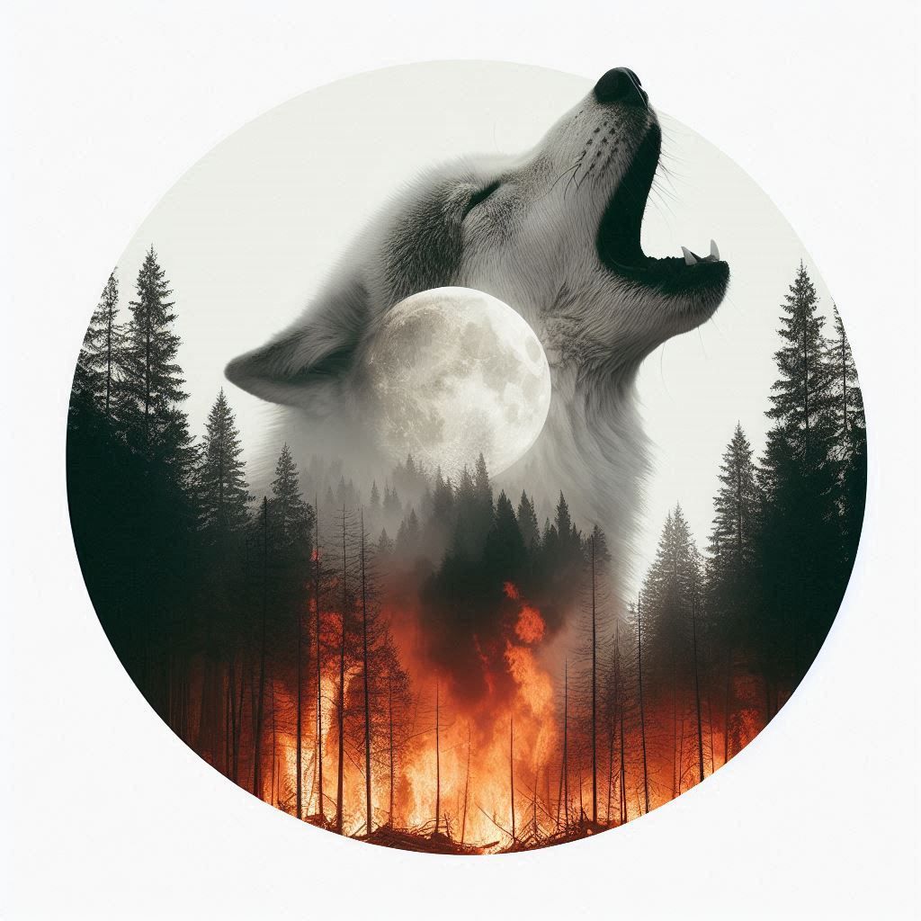 Howling Wolf - Double Exposure