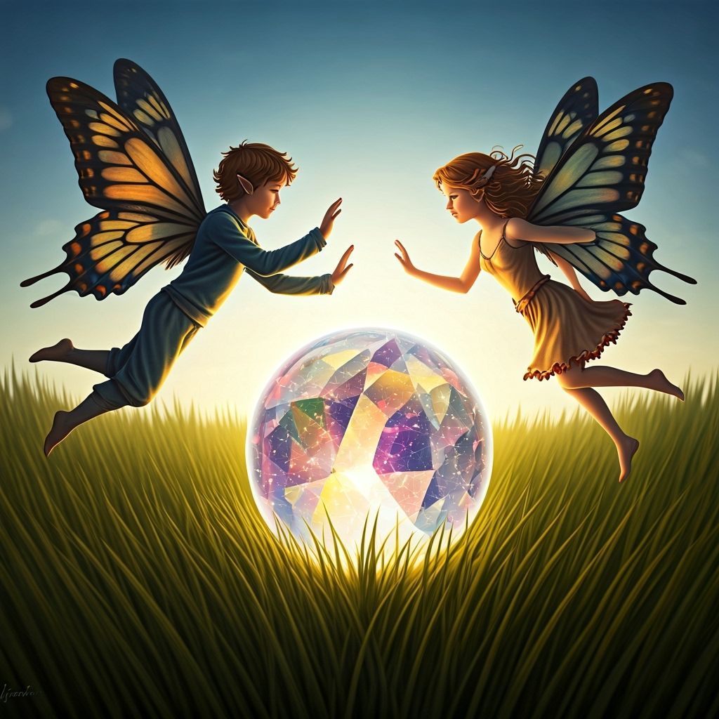 Oberon and Titania set aside their differences to cast an enchantment to heal a broken world: "Spes pacis mundialis!"