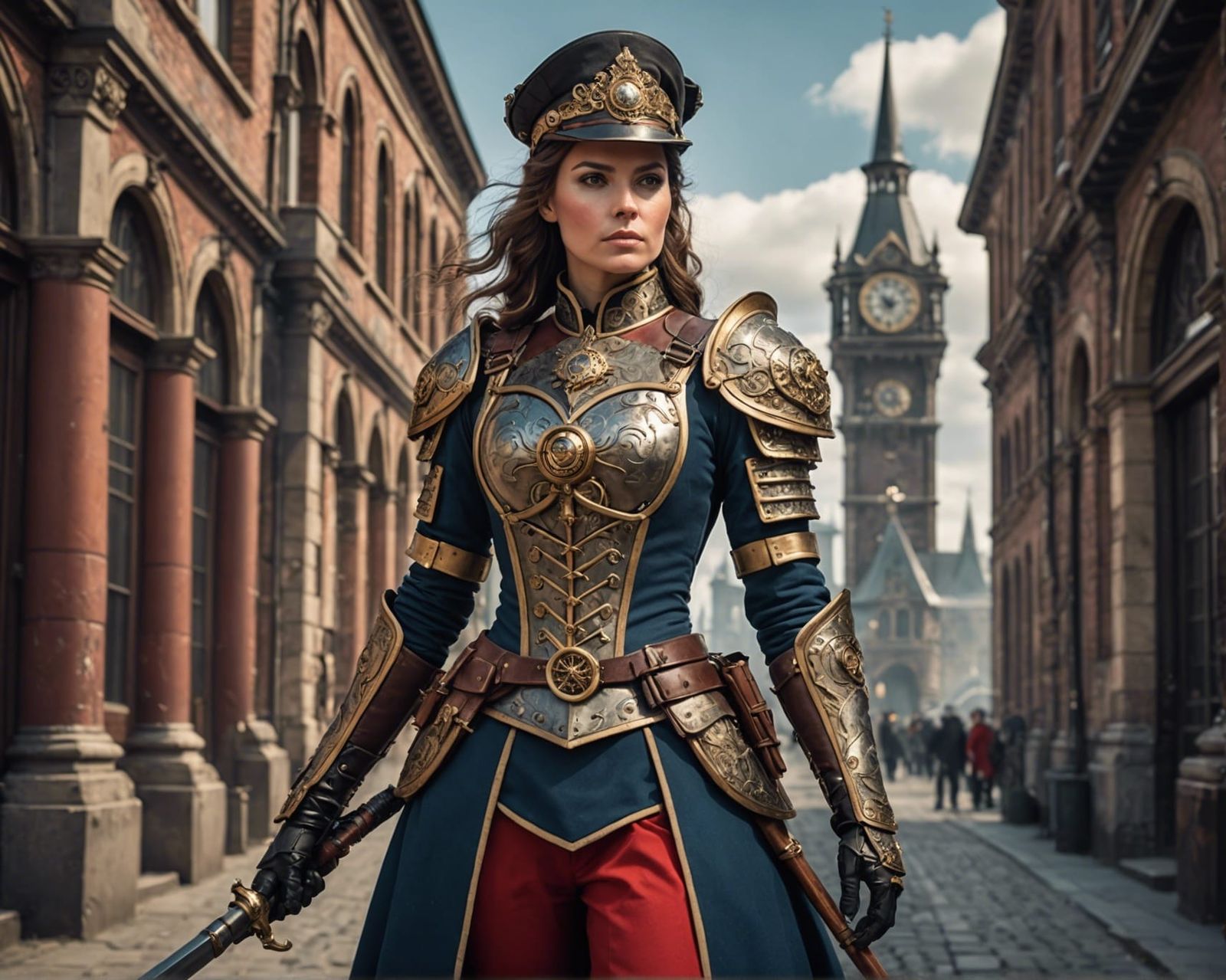 Female Royal Guard from a Steampunk empire - AI Generated Artwork ...