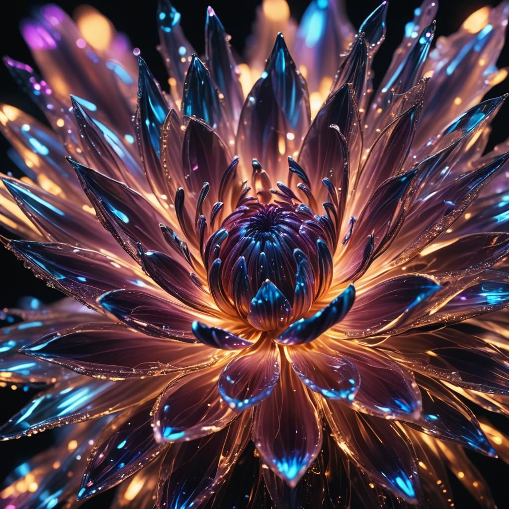 Neon Crystal Flower  by @springy cranberry