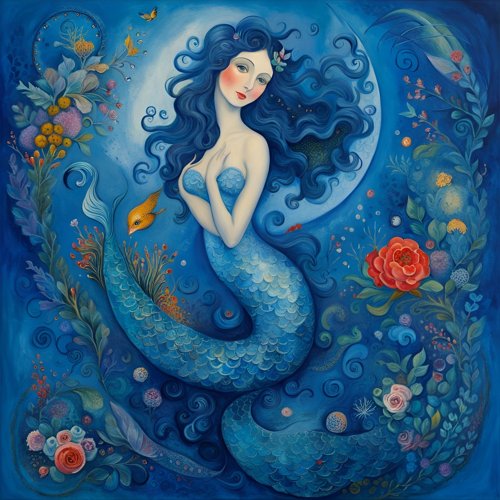 Chagall’s Mermaid - AI Generated Artwork - NightCafe Creator