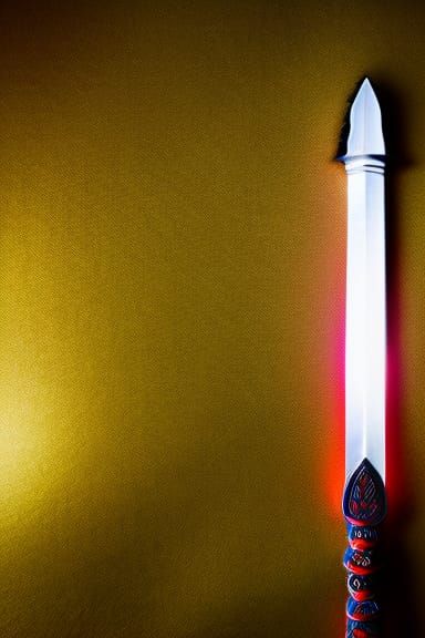 Photograph of a glowing sword, Professional photography, bok...