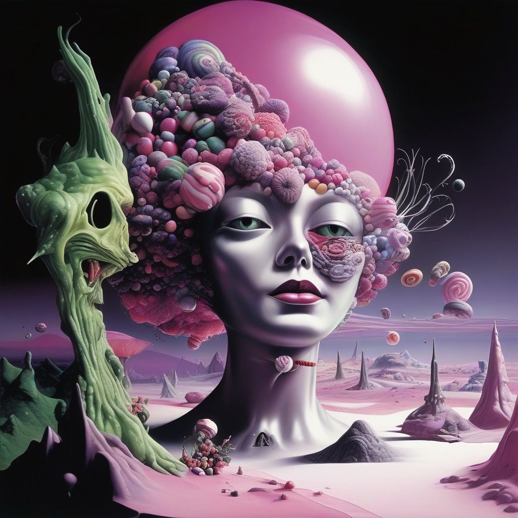 surreal alien candy land