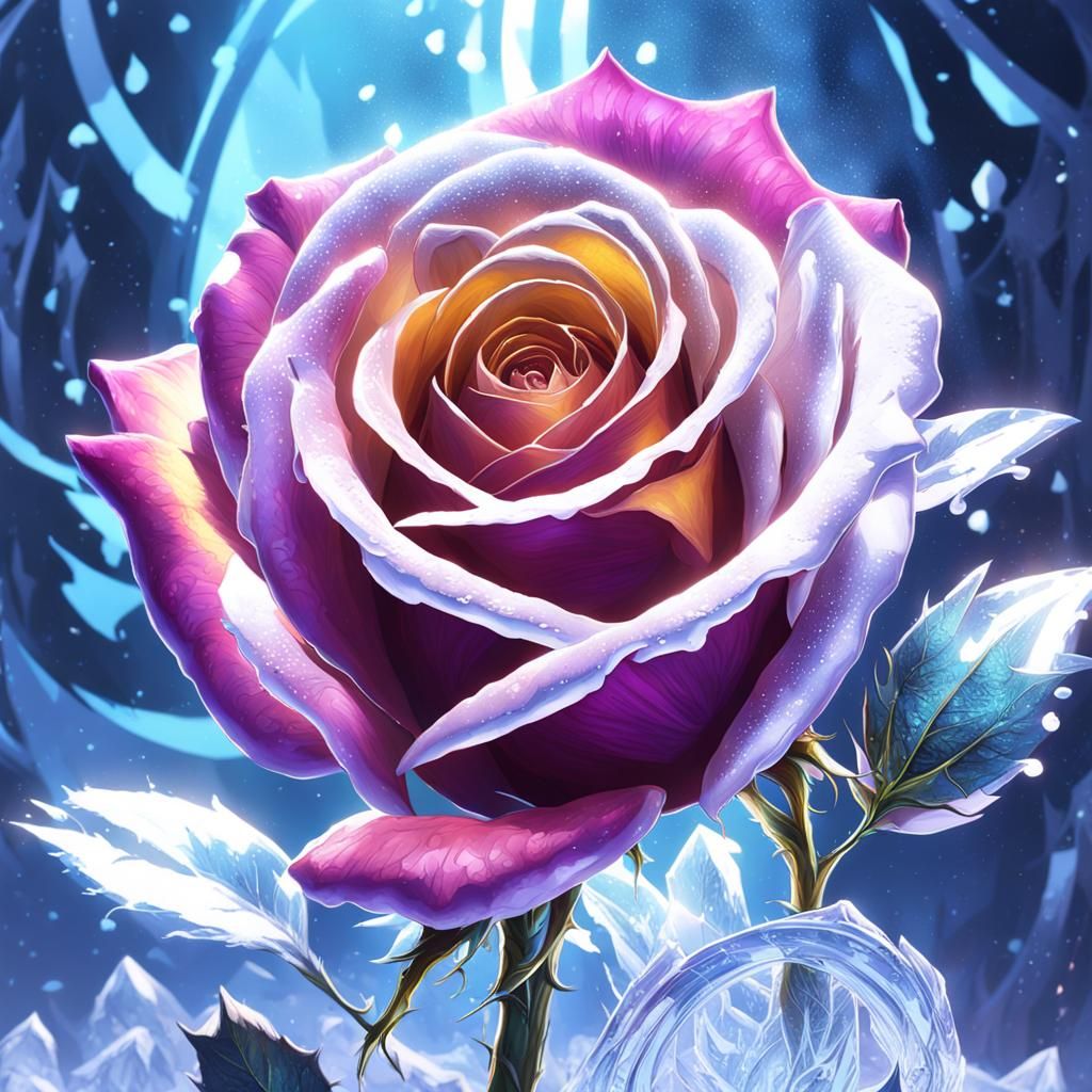 the cold frozen rose - AI Generated Artwork - NightCafe Creator