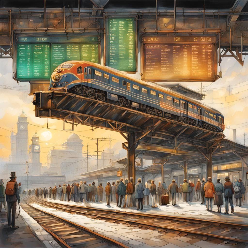 Train Station III - AI Generated Artwork - NightCafe Creator