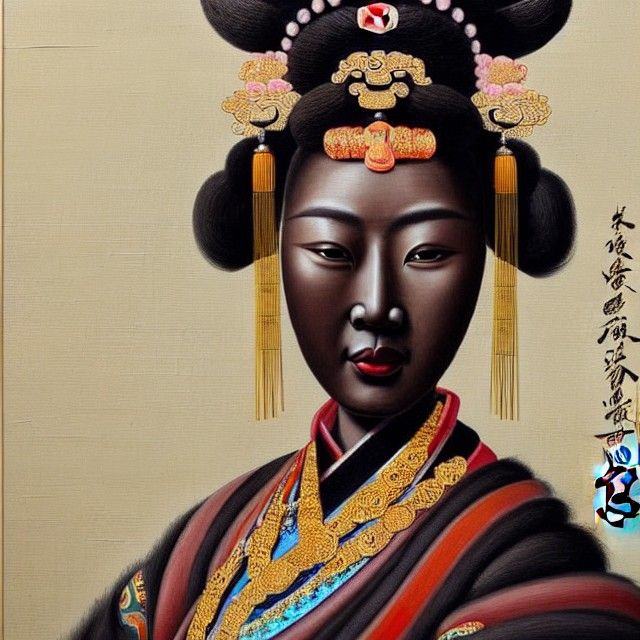 "A beautiful Noble Chinese Empress" by Charles Goldie. oil o...