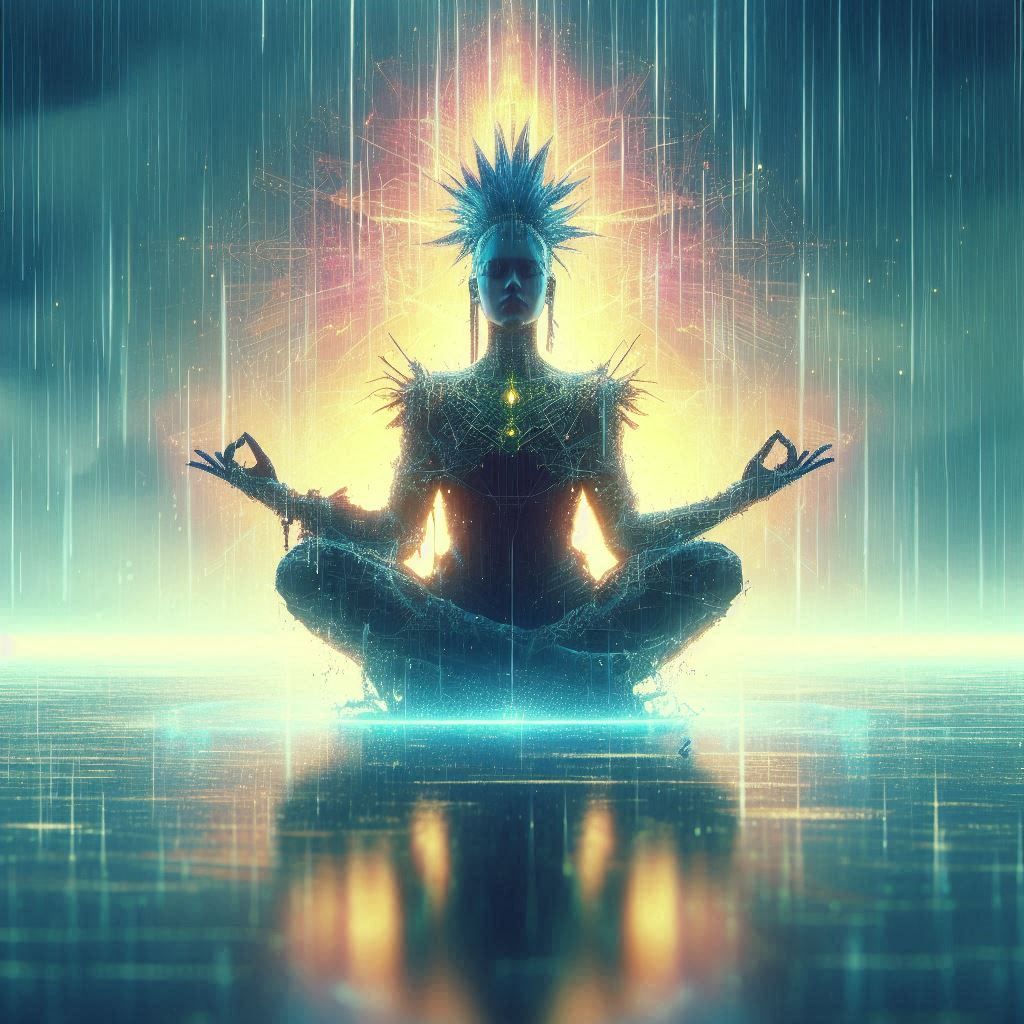 double exposure beautiful fantasy DALL-E 3 portrait landscape..