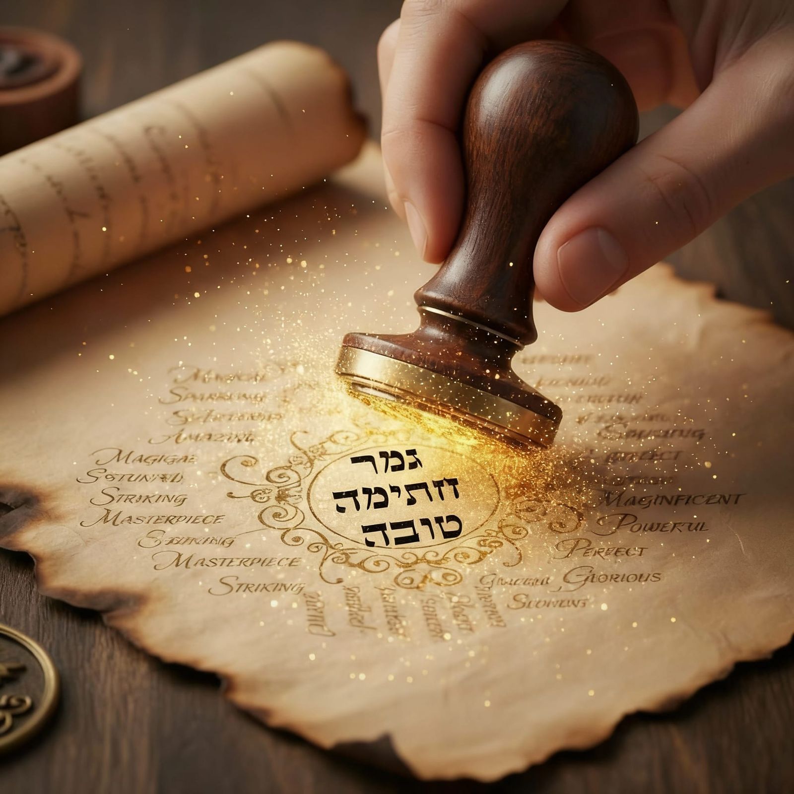 AI-Generated Hebrew Text Overlay on Blurred Background