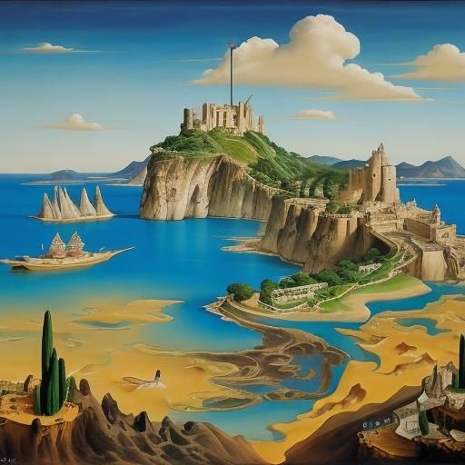 Bitcoin Tattoo: Surreal Girl in Dali-esque Oil