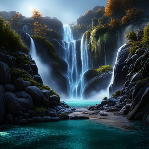 glitter waterfall
