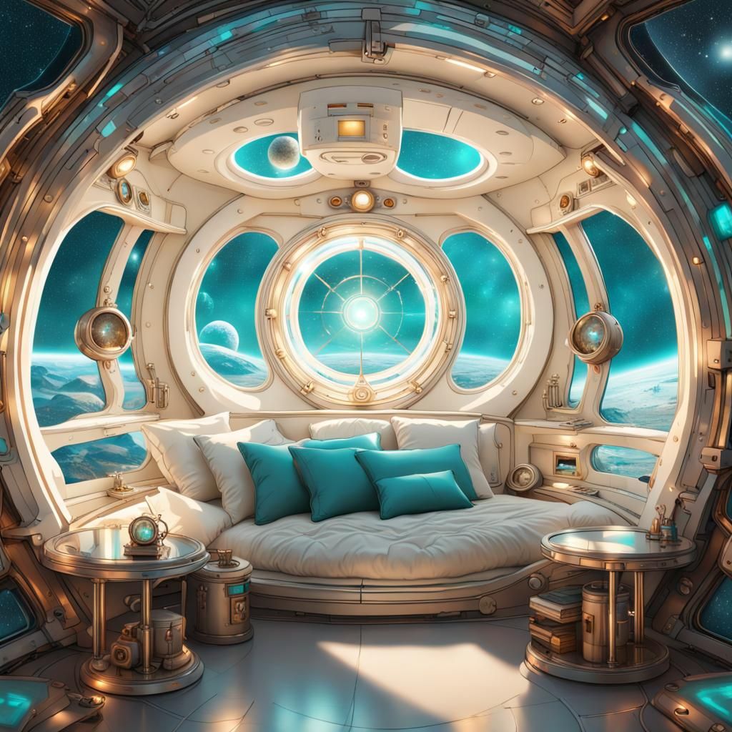 Spaceship Sleeping Quarters  by @Atlaxa
