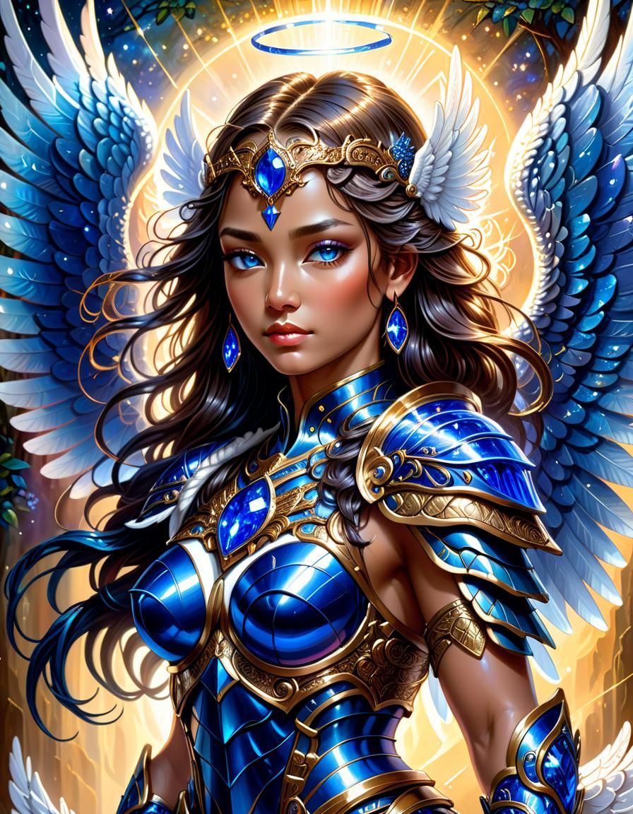 Saphire Warrior Angel (Starlight XL) - AI Generated Artwork - NightCafe ...